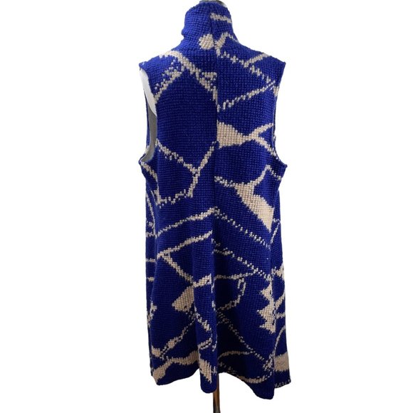 Anthropologie Tabitha Purple Abstract Long Sleeveless Cardigan Cardi Coat Vest - Picture 10 of 12